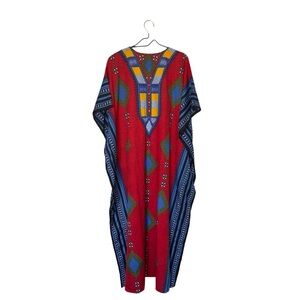 Goddess By Winslow One Size Mumu House Lounge Dress Tribal Print Multicolor NWT